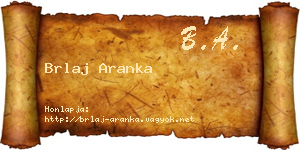 Brlaj Aranka névjegykártya