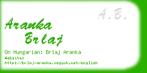 aranka brlaj business card